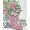 Kitten In Rain Boots-14CT Stamped Cross Stitch 28*33cm/11.02*12.99in