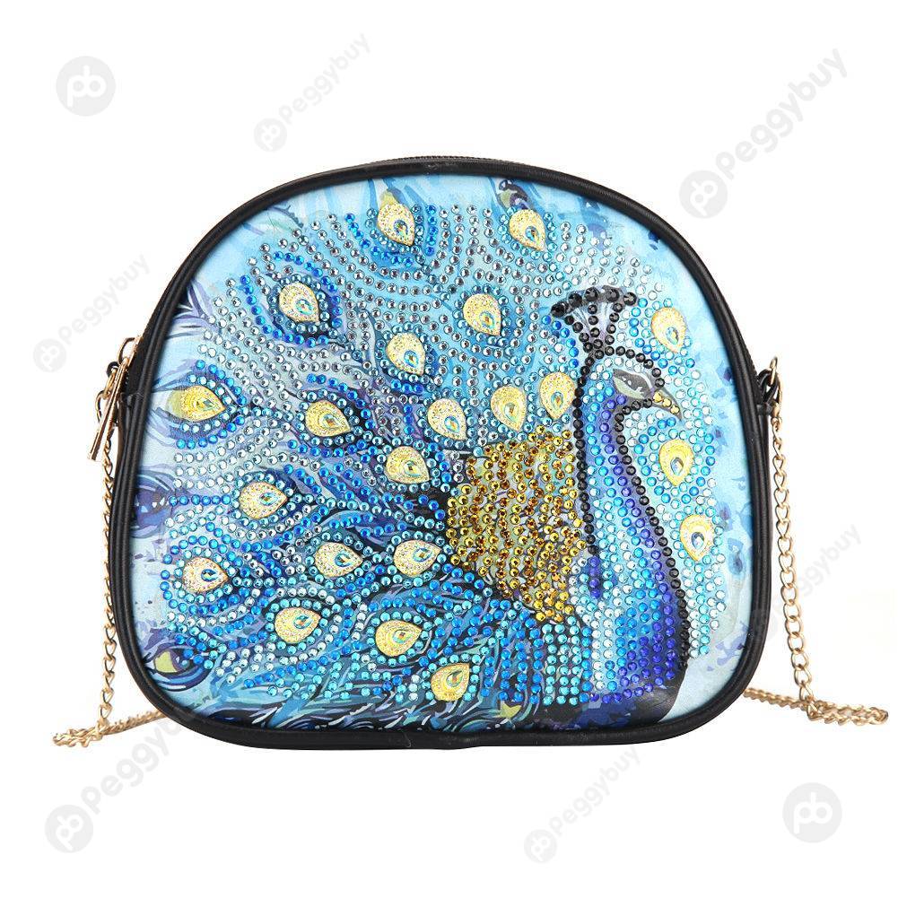 

Peafowl-DIY Creative Diamond Wristlet Bag, 501 Original
