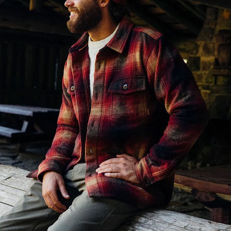 Vintage checkered outdoor men's shirt