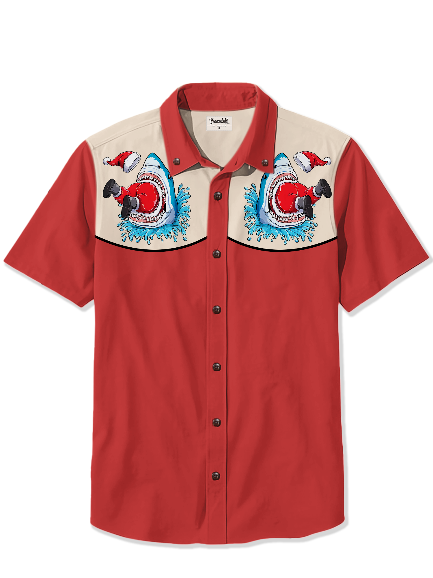 Shark Eats Santa Claus Christmas - 100% Cotton Shirt