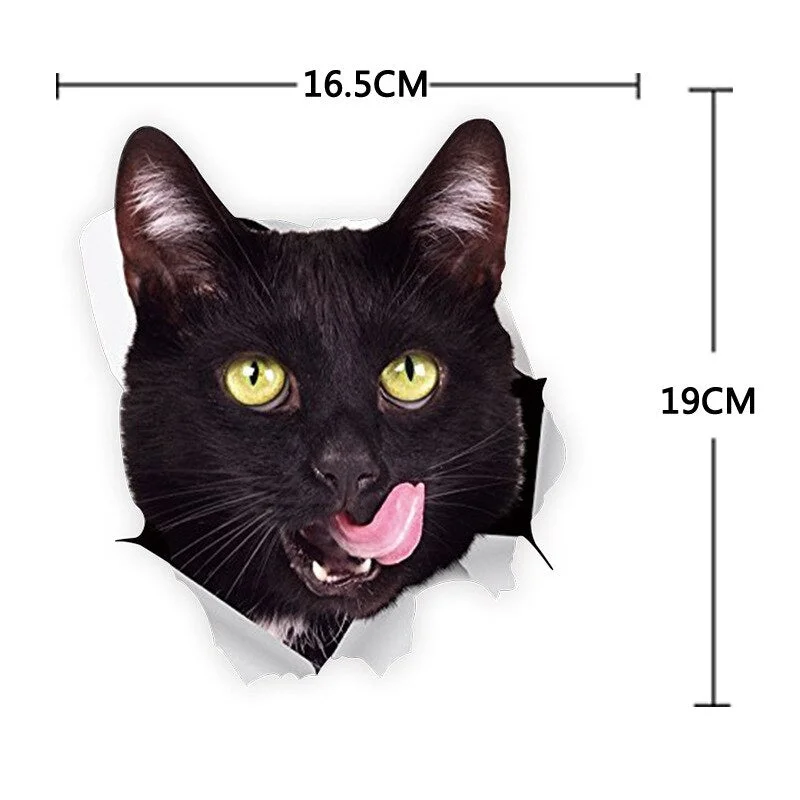 New Cat Dog 3D Wall Sticker Bathroom Toilet Kids Room Decoration Wall Decals Animal Sticker Refrigerator Waterproof Poster