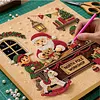 (20x20cm)Santa Workshop DIY Pearl Painting Art With Inner Wooden Framed Kit