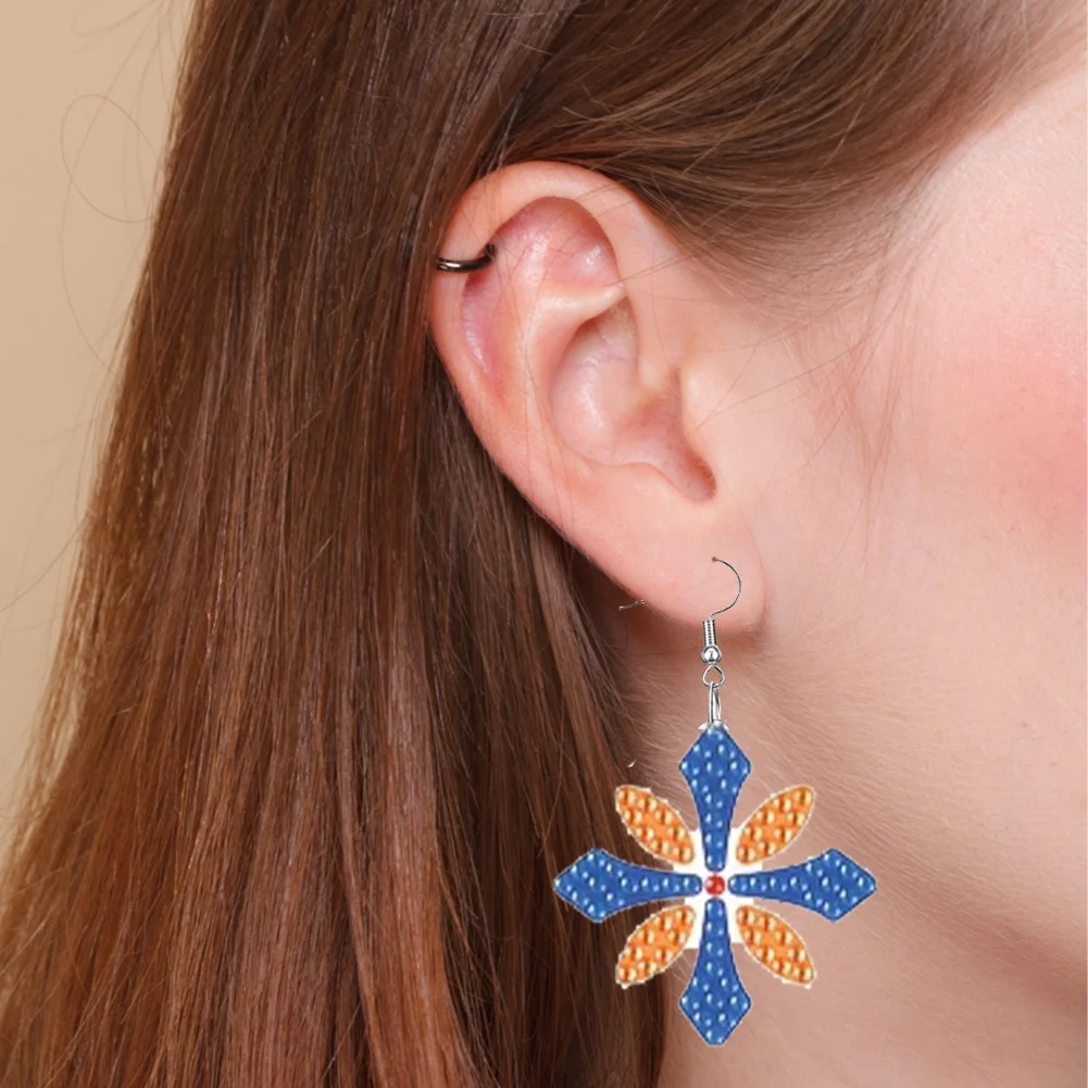 12 Pairs Diamond Painting Earrings DIY Diamond Art Earrings for Adults (C)