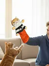 Cat Puppet Wrestler with Protective Sleeve Stuffed Animal Plush Cat Hand Glove Play & Enrichment for Boredom Busting Training and Exercise