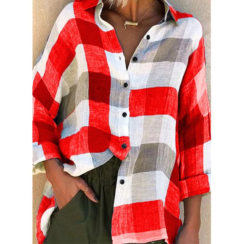 ⚡NEW SEASON⚡Women's Casual Loose Plaid Shirt