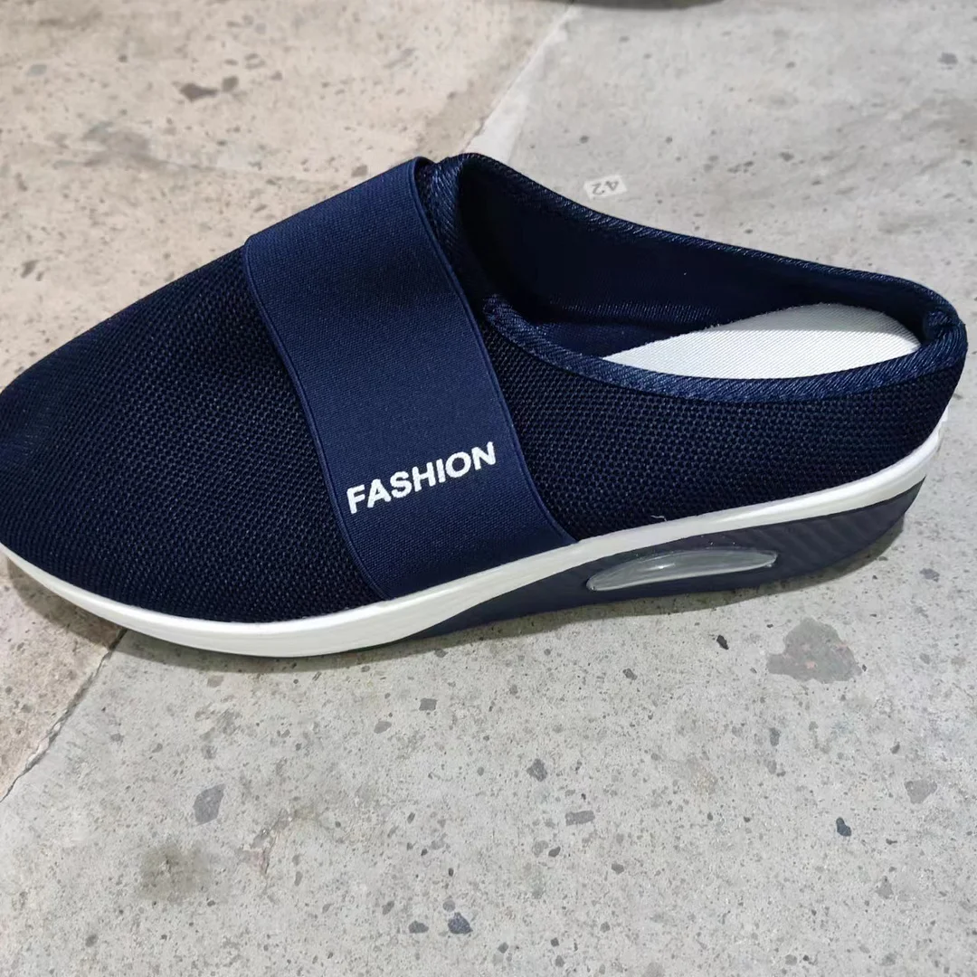 Breakj Breakj Summer Large-Size Lazy One Foot Pedaled Net Thick Bottom Slippers Women Slope And Slippers Women