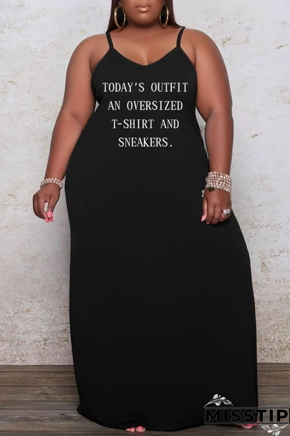 Brown Sexy Casual Letter Print Solid Backless Spaghetti Strap Long Dress Plus Size Dresses
