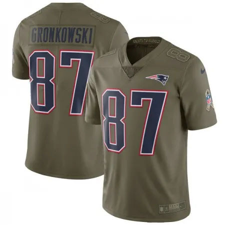 Youth  New England Patriots #87 Rob Gronkowski Olive Salute To Service Limited Stitched NFL Jersey