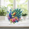 (US Only)Acrylic 2D Flat Print DIY Peacock Diamond Painting Art Tabletop Decorations