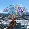 Cadeau color&eacute; de fleur de cristal de rose de galaxie pour la f&ecirc;te des m&egrave;res- pour la f&ecirc;te des m&egrave;res