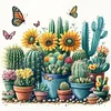 Cactus 5d bricolage rond full drill dimond peintures kit pour décoration murale de la maison 40x40cm