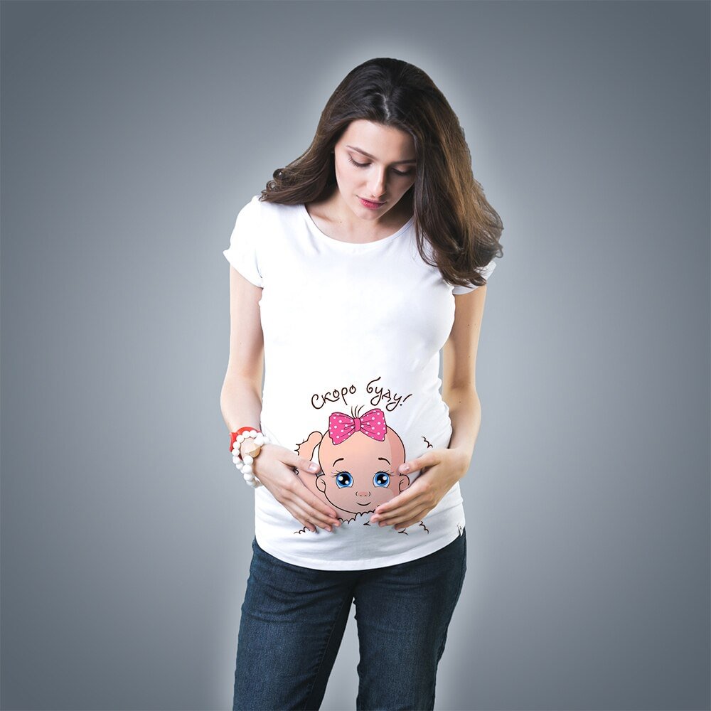 New Cute Pregnant Maternity Clothes Casual Pregnancy T ShirtsBaby Print Funny Pregnant Women Summer Tees Pregnant Tops