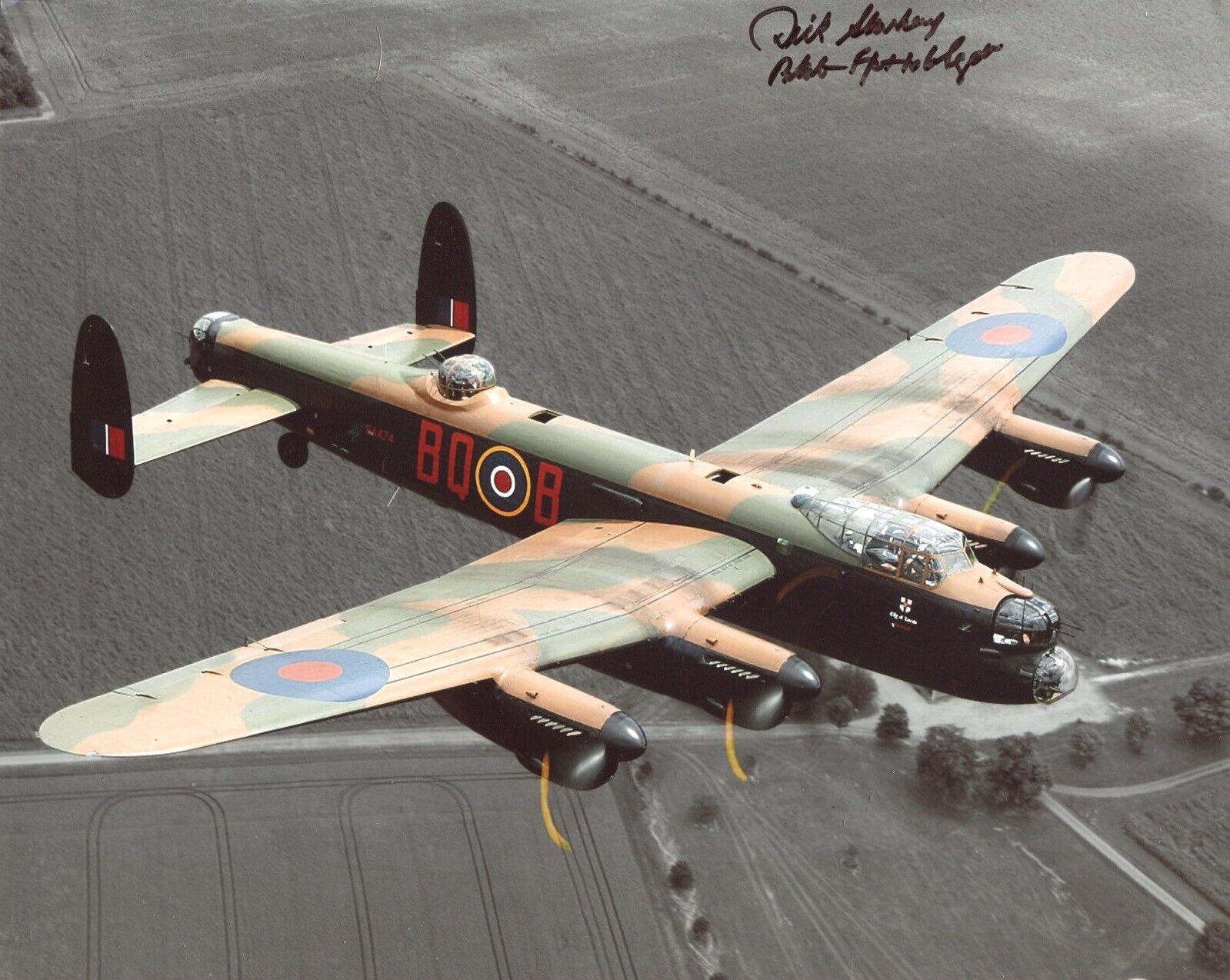 WW2 RAF Lancaster bomber pilot & Stalag Luft 3 POW Dick Starkey signed Photo Poster painting