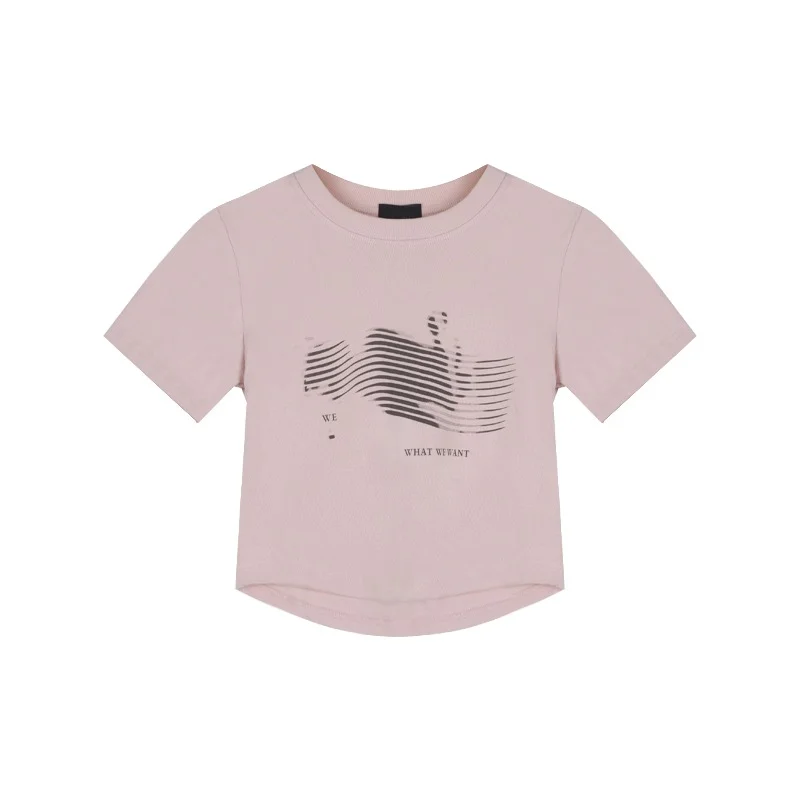 Uveng Uveng Design Sense Hot Girl Bottom Female Summer 2024 New Interior With Short Sleeve Slim Slim T-Shirt Top Tide Ins
