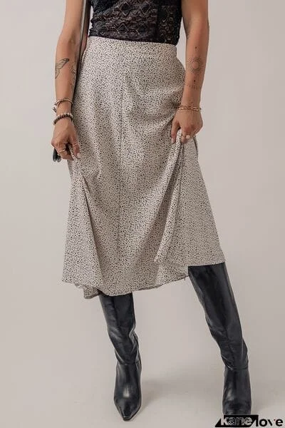 Speckle High Waist Midi Skirt