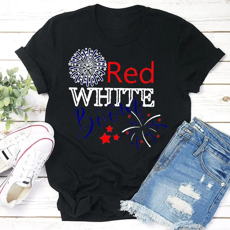 Red White Boom Shirt, 4th Of July Shirt Tee - 02131-Annaletters