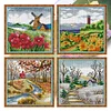 (4pcs) Seasons-14CT Stamped Cross Stitch 29*29cm(Bundle Sale)