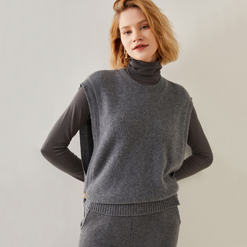 Women's Cashmere Sweater Vest Real Silk Life