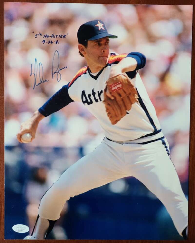 Nolan Ryan JSA Coa Signed 11x14 Astros 5th No Hitter Photo Poster painting Autograph