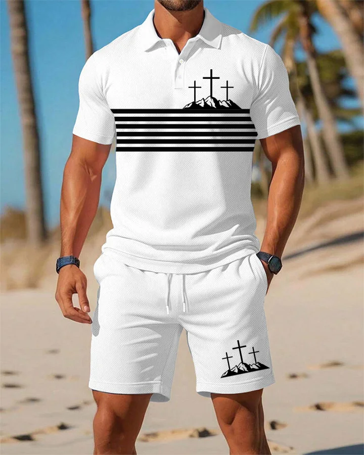 Light Of Faith Cross Elements Faith Theme POLO Shirt Set
