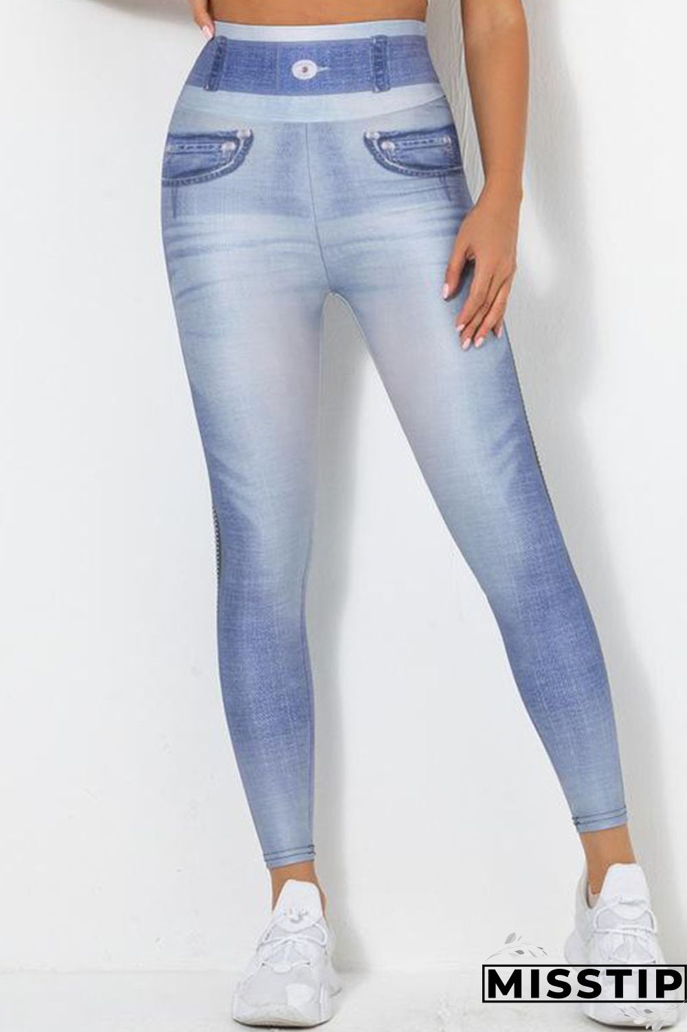 Blue Sportswear Print Patchwork