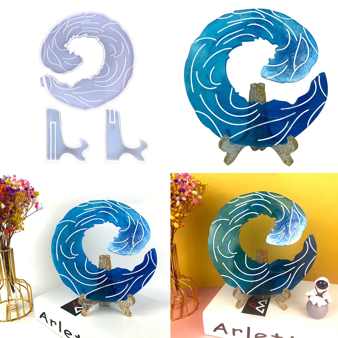 Sea Wave Desktop Ornament Silicone Resin Casting Mold