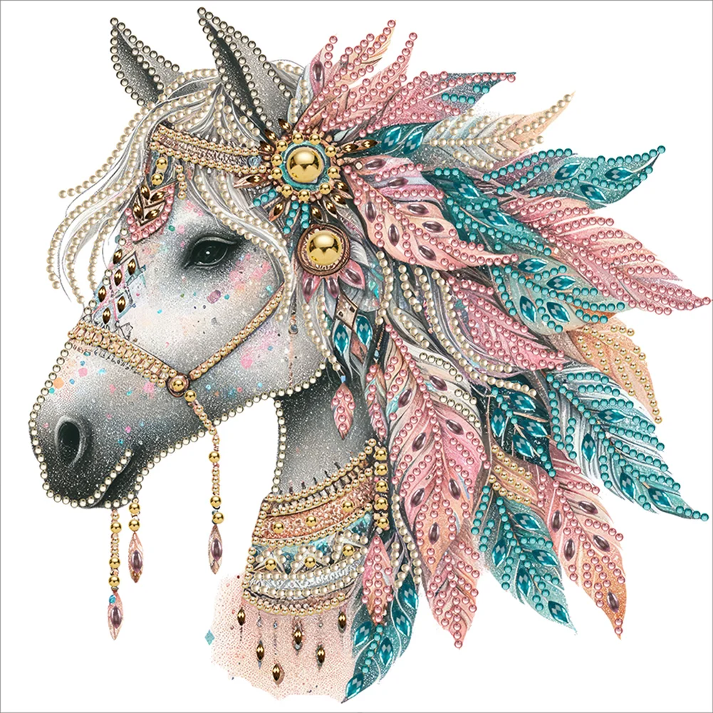 Diamond Painting - Partial Special Shaped Drill - Horse(Canvas|30*30cm)