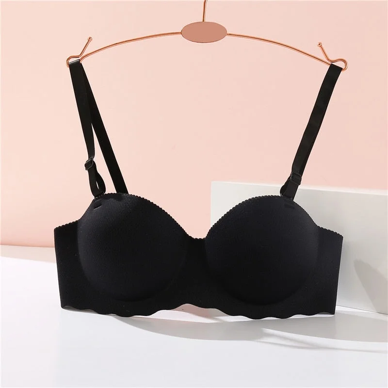 FINETOO A B Cup Push Up Bra Women 1/2 Cup Bras Soft Wireless Bralette Breathable Underwear Candy Color Bras Female Lingerie 2021