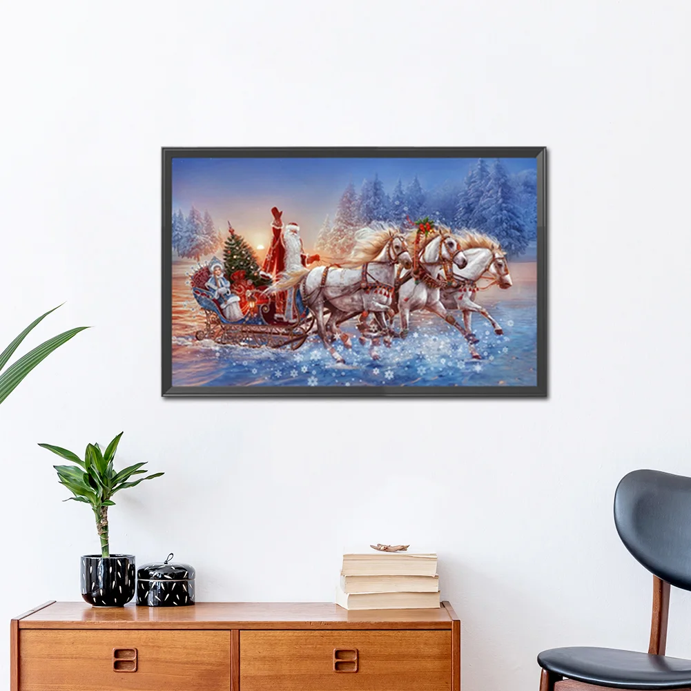 Diamond Painting - Full Round Drill - Santa Sleigh(60*40cm)