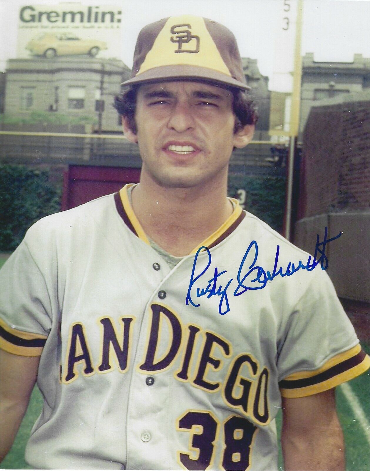 Autographed RUSTY GERHARDT San Diego Padres 8x10 Photo Poster painting - COA