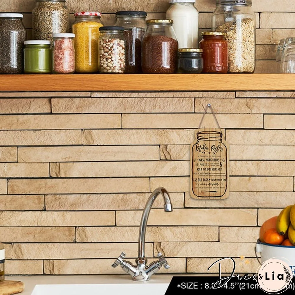 Putuo Decor-Kitchen Mason Jar Shape Plaque Wooden Signs for Rustic Kitchen Home Wall Decor（4.5"&times;8.3"）