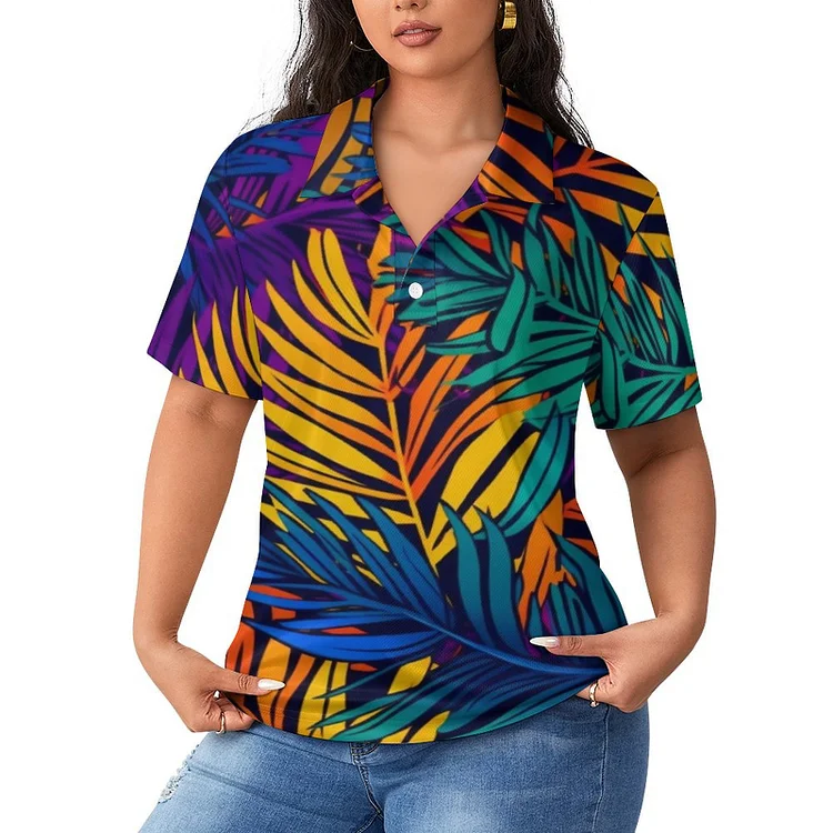 POLO Straight Top TROPICAL LEAVES  customized, personalized, gift