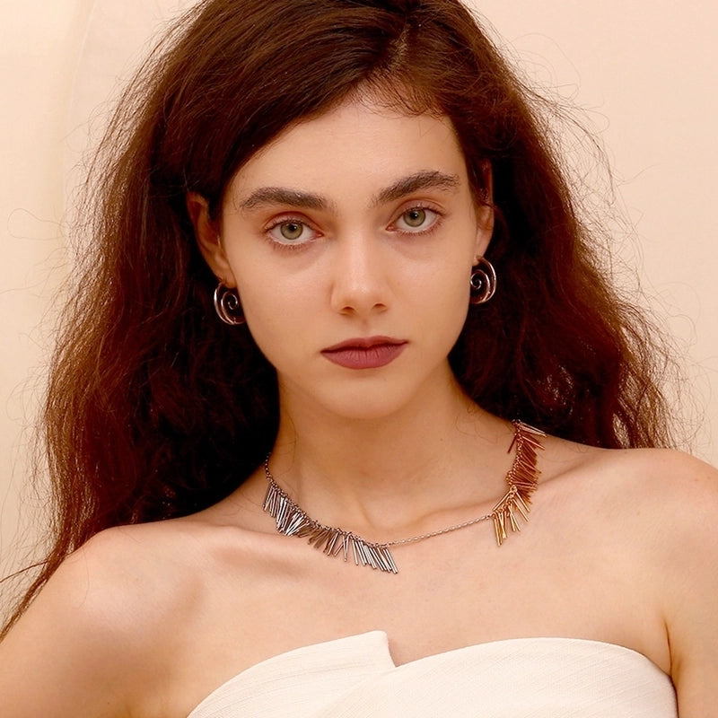 Casual Minimalist Geometric 304 Stainless Steel Titanium Steel 18K Gold Plated Tassel Necklace