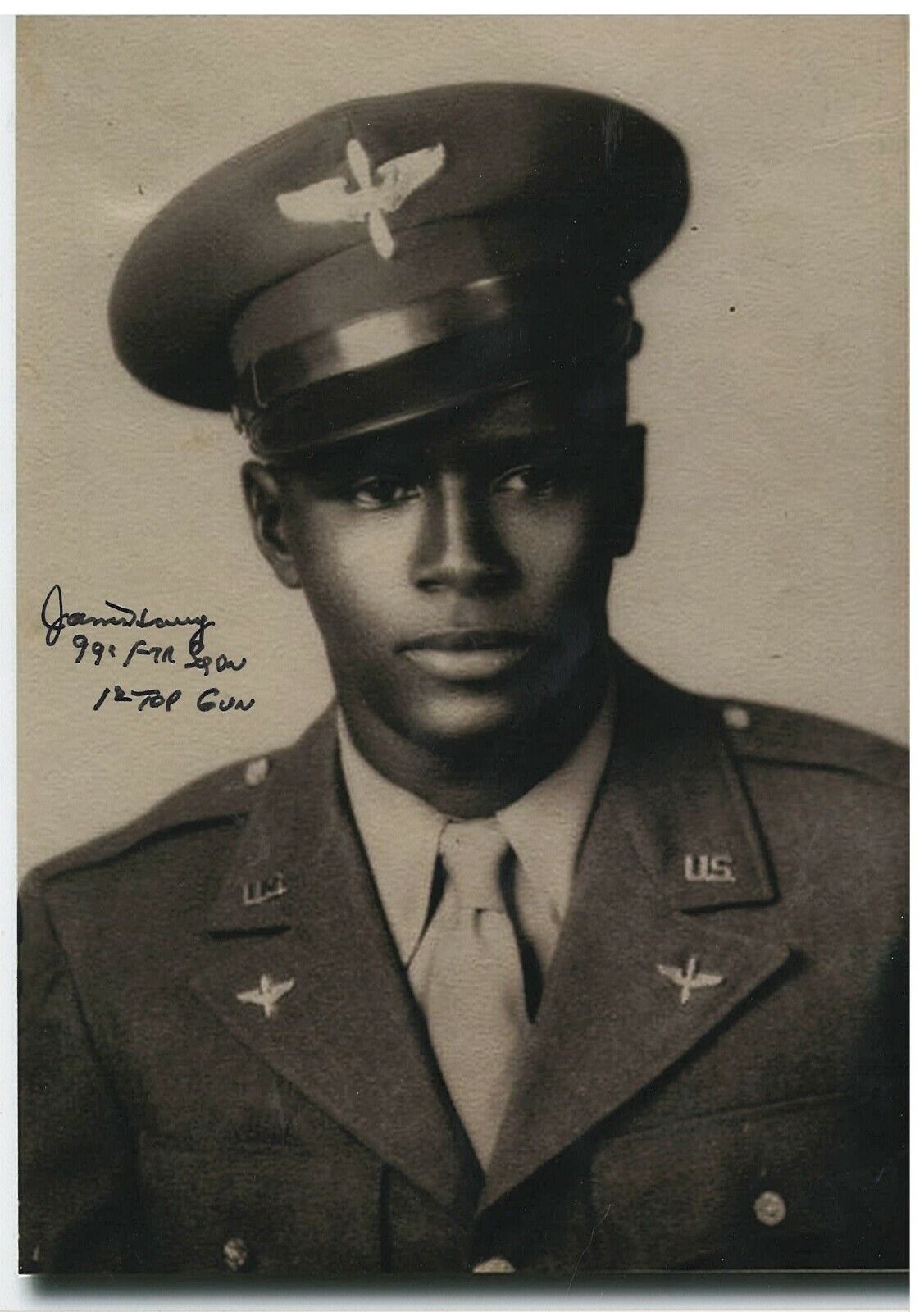 JAMES HARVEY III TUSKEGEE AIRMN 1ST BLACK JET PILOT&TOP GUN WINNER SIGNED Photo Poster painting