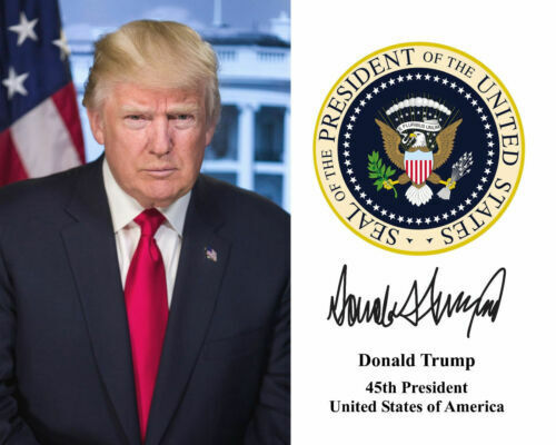 PRESIDENT DONALD TRUMP OFFICIAL WHITE HOUSE PRESIDENTIAL SEAL 8.5X11 Photo Poster painting PRINT