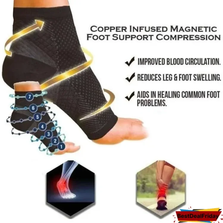 copper infused magnetic foot support compression