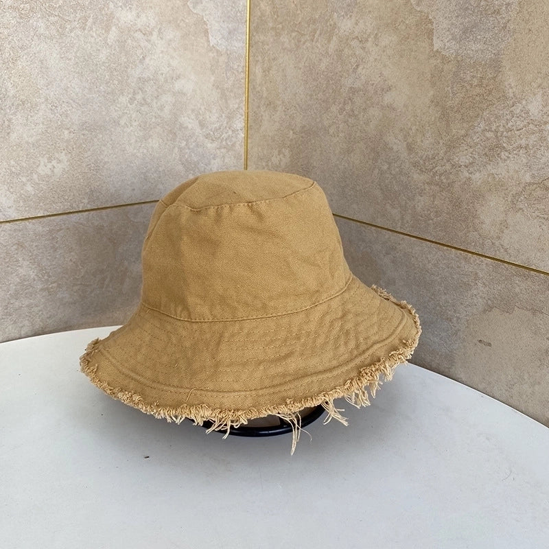 Unisex Casual Korean Style Solid Color Flat Eaves Bucket Hat