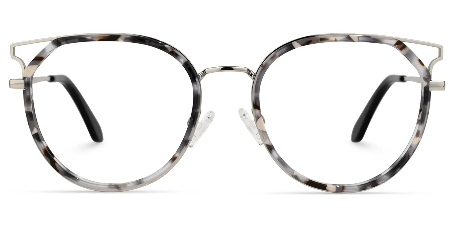 Waddell Grau-Tortoise Rund Brille Grau-Tortoise