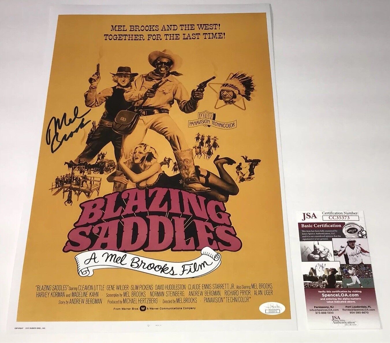 Mel Brooks BLAZING SADDLES Signed 11x17 Photo Poster painting JSA COA In Person Autograph