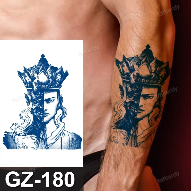 waterproof temporary tattoos men sleeve armband tattoo letter wings flowers long lasting juice ink tattoo sticker fake body art