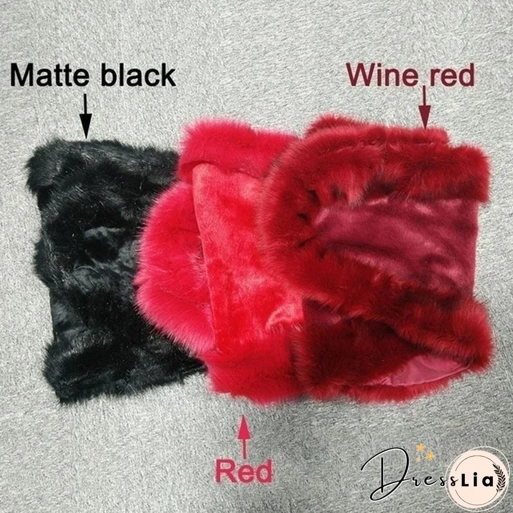 Women Winter Warm Luxury Faux Mink Cashmere Wedding Party Cape Wrap Coat