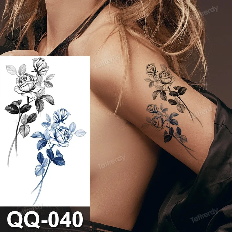 Waterproof Temporary Tattoo Sticker Tiger Lion King Compass Pattern Fake Tatto Flash Tatoo Small Body Art for Kids Women Men