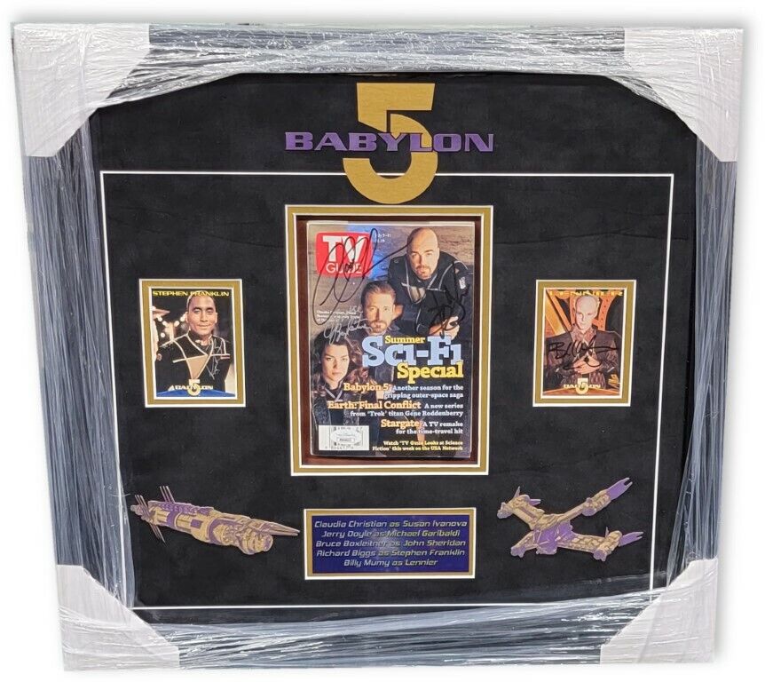 Babylon 5 Cast Signed Autographed Collage Photo Poster painting Framed Christian Doyle JSA GA