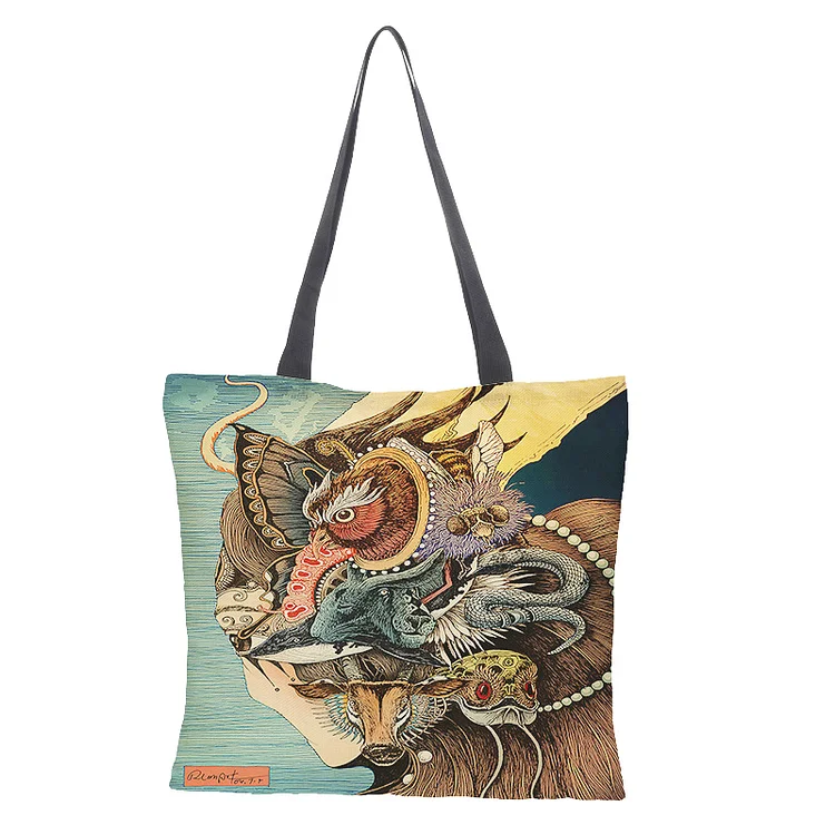 Linen Eco-friendly Tote Bag - Vintage