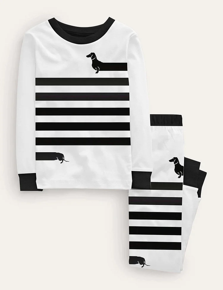 Kid's Dachshund Cute Dog Pajama Set