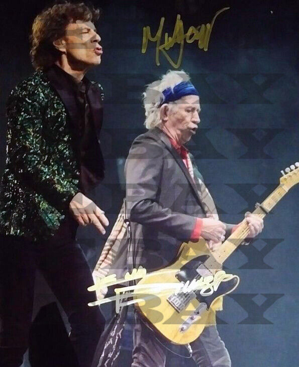 Mick Jagger & Keith Richards Autographed signed 8x10 Photo Poster painting Reprint