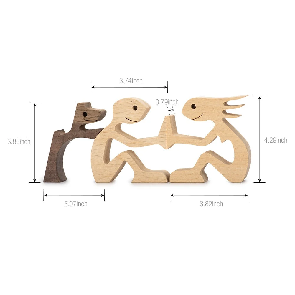 Adornos de madera Wooden Dog Craft Figurine Home Office Table Ornament Easter Decoration Love Dog Pet Lover Gifts oficina OEM 515-2