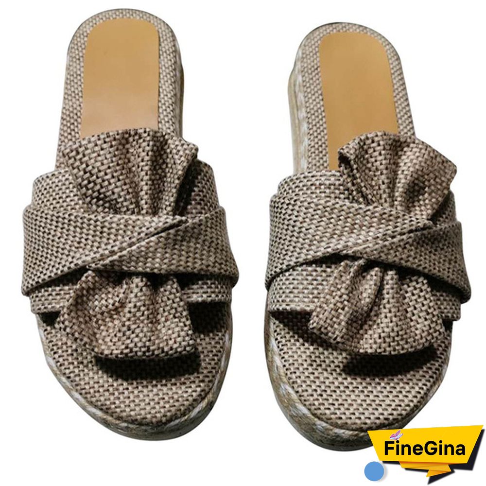 Summer Women Casual Slip on Sandals Female Open Toe Platform Slippers Daily Comfortable Flip Flops Size 35-43