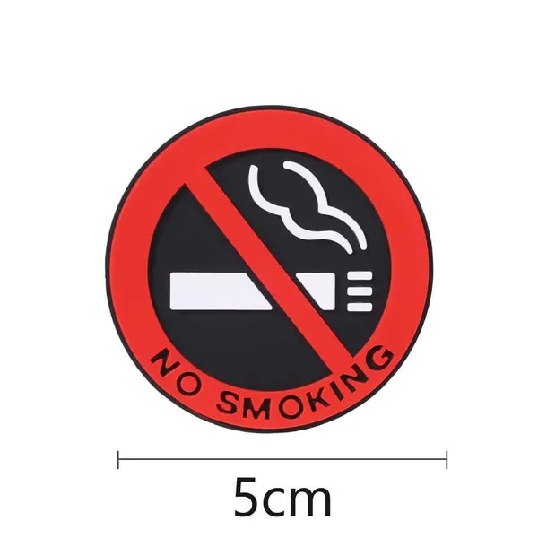 New NO SMOKING Sign Tips Warning Stickers Taxi Door Decal Badge Glue Sticker Universal Rubber Car Styling Decoration
