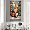 Diamond Painting-DIY Full Round Drill Stained Glass Fox(70*40 CM)